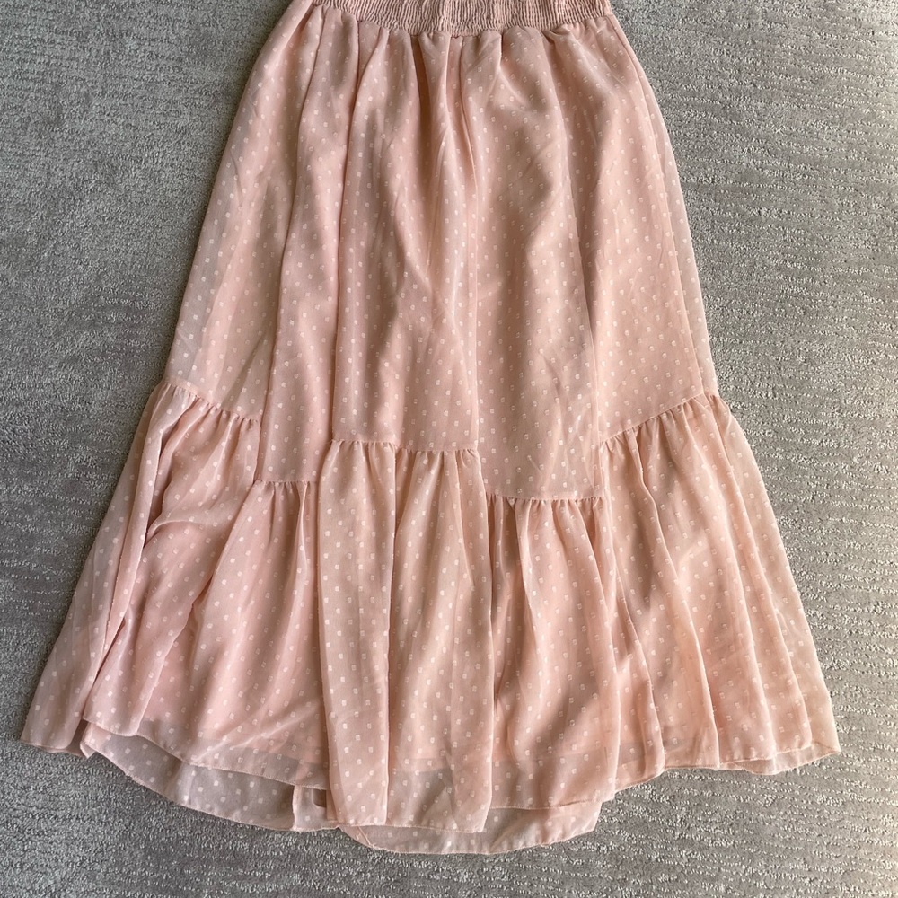 ASOS NEW WITH TAGS! Peach Tiered Gathered Midi Skirt Sz S